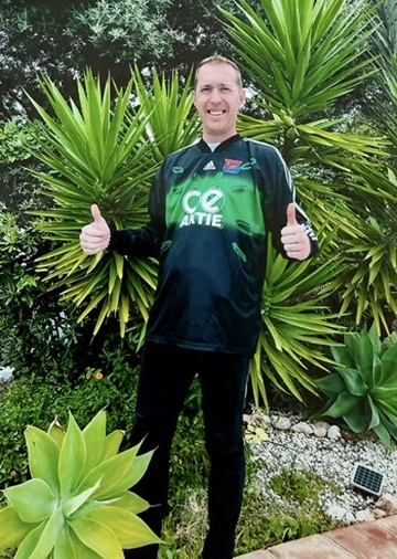 Gerry Tremmel im grün-schwarzen Trikot