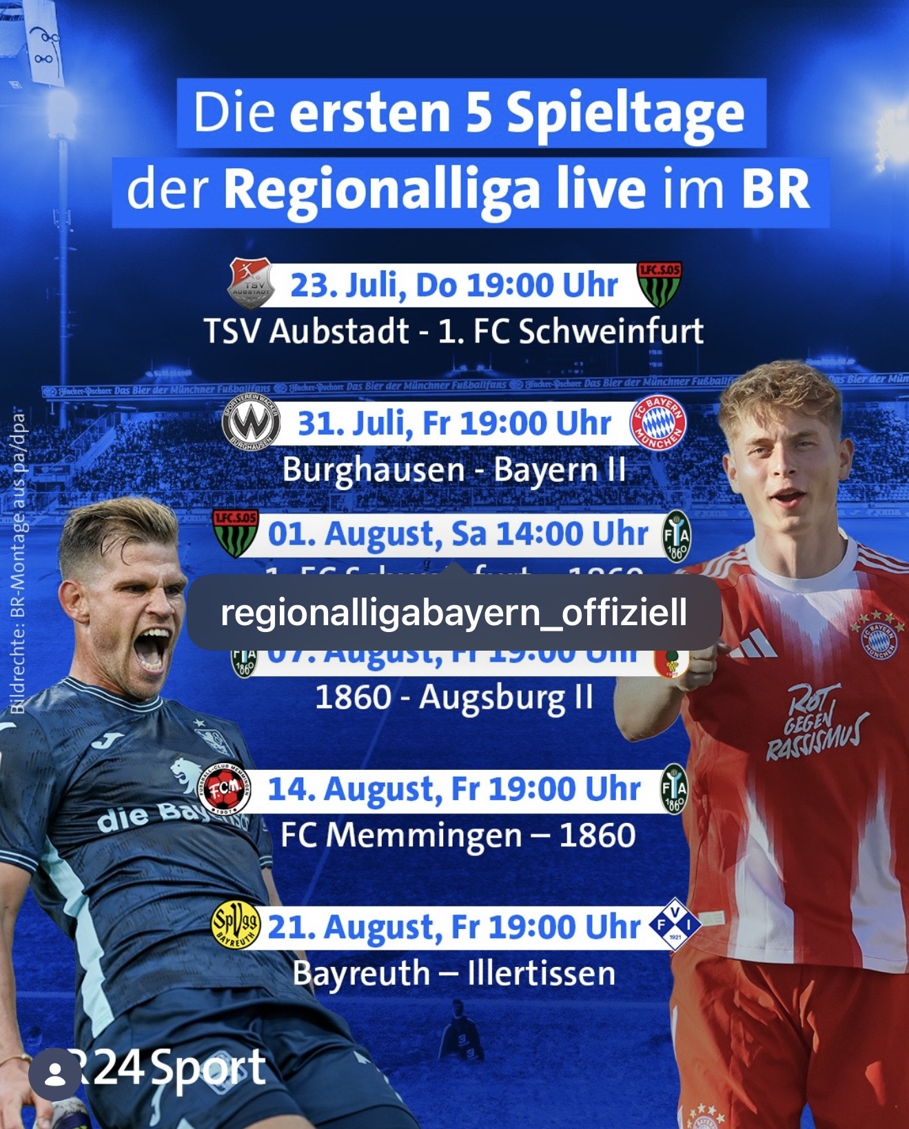 Die Regionalliga Bayern live im BR